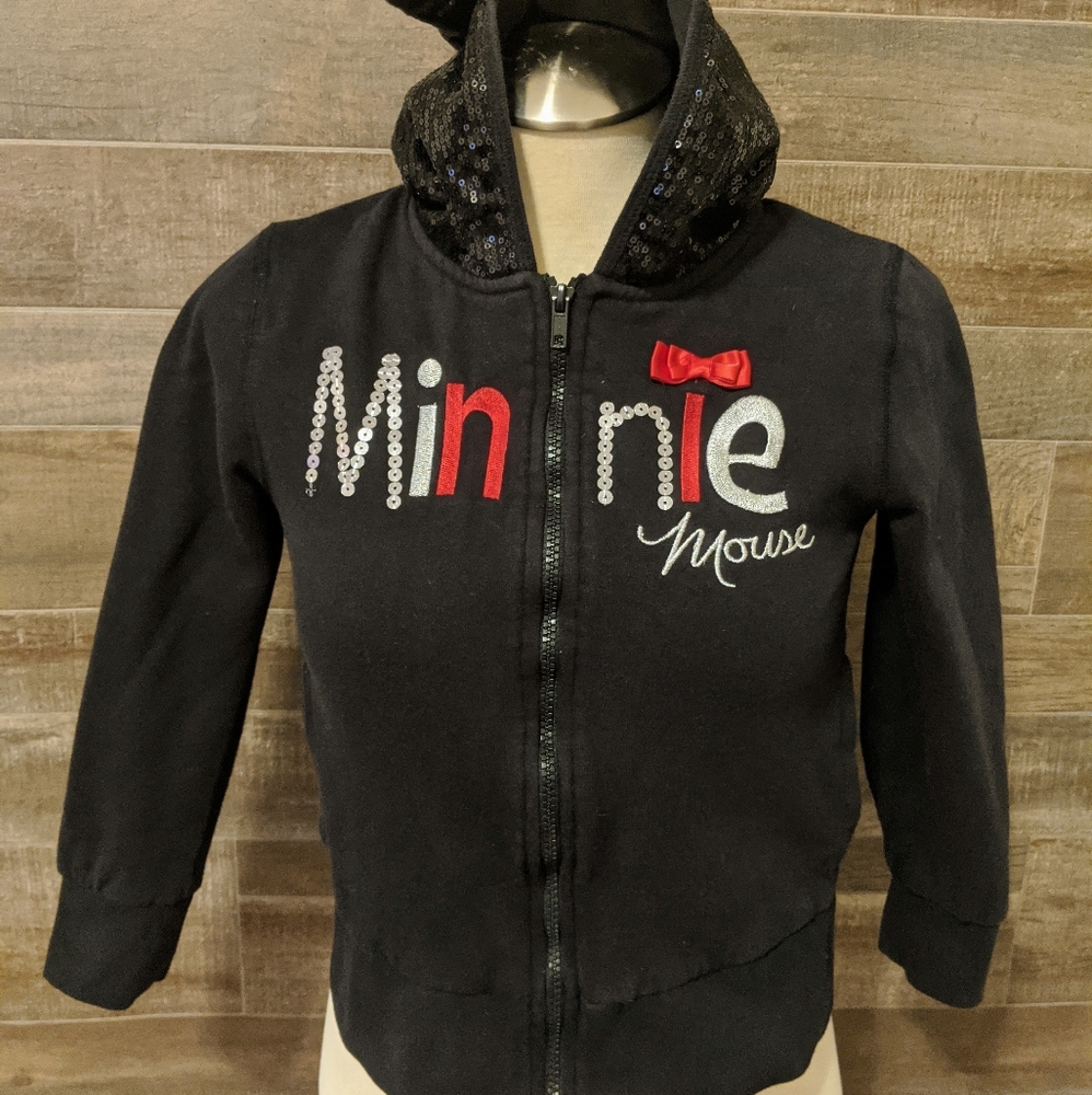Disney Kids Minnie Mouse Sequin Hooded Sweatshirt